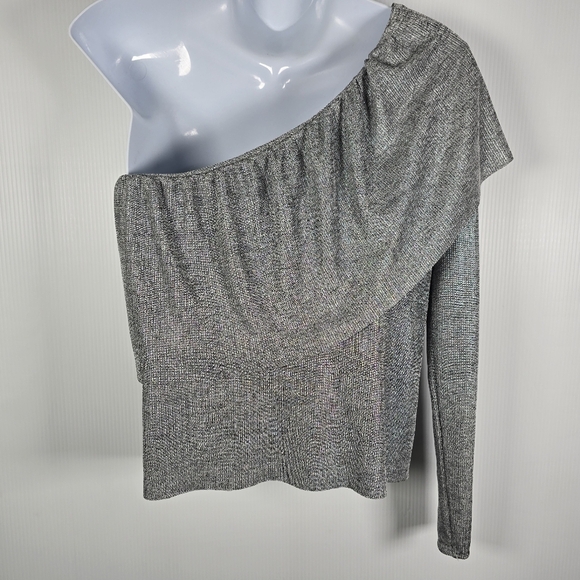 Zara TRF One Shoulder Knit Pullover With Metallic Effect Size Small - Picture 2 of 11